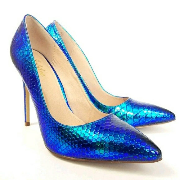 mermaid holographic heels